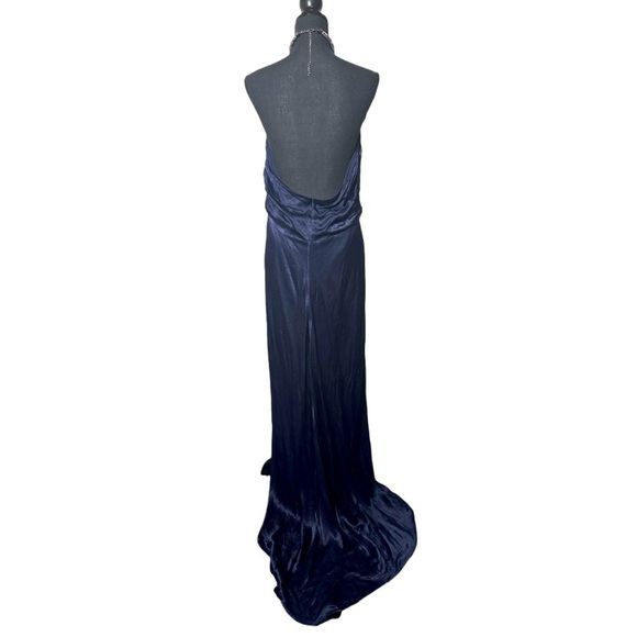 ASTR The Label Navy Ruched Halter Formal Gown Dress Size XL - Picture 5 of 12